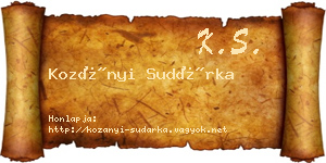 Kozányi Sudárka névjegykártya